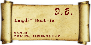 Danyó Beatrix névjegykártya