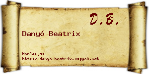 Danyó Beatrix névjegykártya
